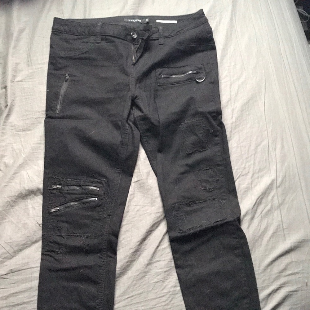 Zipper skinny jean